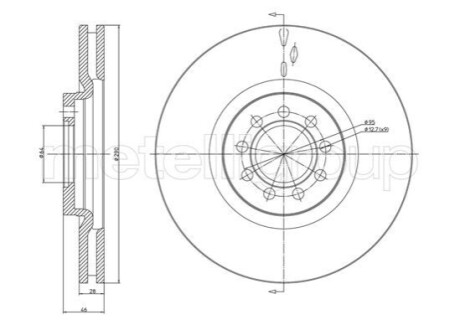 Тормозной диск CIFAM 800-914C (фото 1)