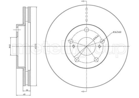 Тормозной диск CIFAM 800-979C (фото 1)