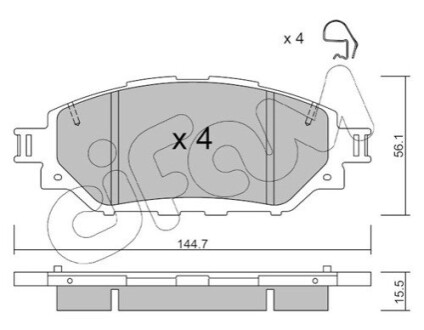 KLOCKI HAMULC. TOYOTA HILUX VIII 15- PRZУD (OE-044650K350) CIFAM 822-1090-0