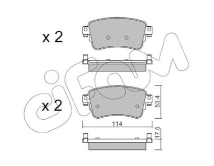 KLOCKI HAMULC. CITROEN JUMPY 16- TYЈ (OE-1617936880) CIFAM 822-1108-0