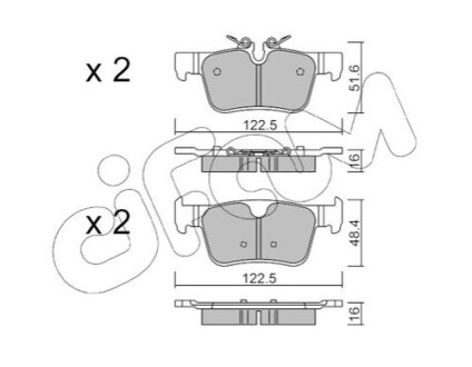 KLOCKI HAMULC. VOLVO S90 II 16- TYЈ (OE-31423653) CIFAM 822-1121-0 (фото 1)