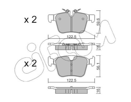 KLOCKI HAMULC. LAND ROVER DISCOVERY SPORT 14- TYЈ (OE-LR061385) CIFAM 822-1122-0