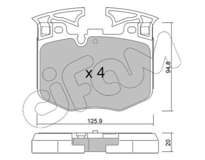 Гальмівні колодки дискові BMW 5 G30,F90 16- PRZÓD CIFAM 822-1146-0