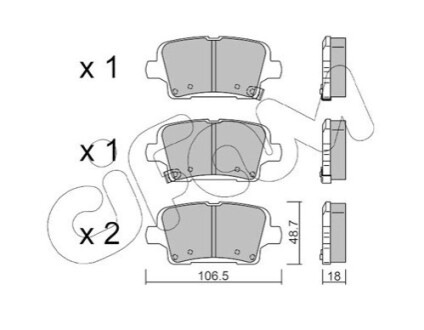 KLOCKI HAMULC. OPEL INSIGNIA B 17- TYЈ (OE-13517694) CIFAM 822-1181-0