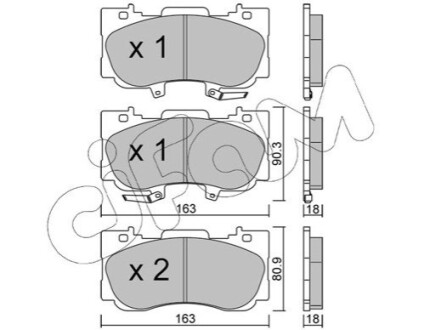 Колодки гальмівні передні MUSTANG 2.3 EcoBoost CIFAM 822-1183-0 (фото 1)