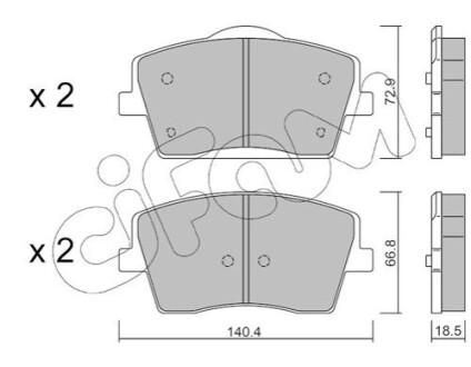 KLOCKI HAMULC. VOLVO XC40 17- PRZУD (OE-31471407) CIFAM 822-1186-0 (фото 1)