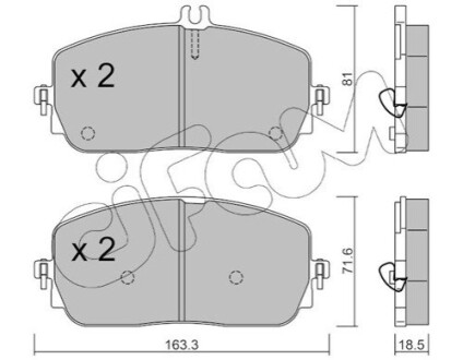 Колодки гальмівні (передні) MB A-class (W177)/B-class (W247)/G-class (W463) 18-/GLA/GLE-class 19- CIFAM 82211940