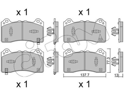 Колодки гальмівні передні (з датчиком зносу) MUSTANG MACH-E (CGW) EV 20- CIFAM 82212201
