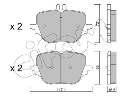 Колодки гальмівні (задні) MB C-class (W206)/S-class (W223) 20- (ZF) Q+ CIFAM 82213130