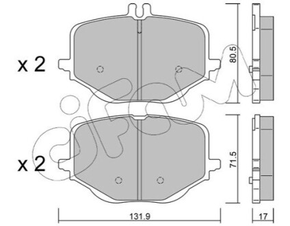 Колодки гальмівні задні X254, V223, W223, Z223 CIFAM 82213140 (фото 1)