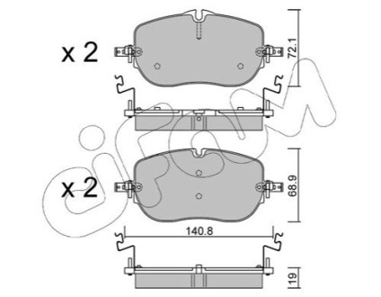 Колодки гальмівні передні W206, S206 CIFAM 82213560