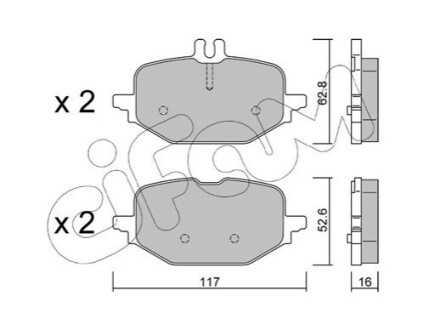 Колодки гальмівні задні W206, S206 CIFAM 82213590