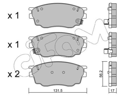 Колодки гальмівні дискові, комплект CIFAM 822-475-0