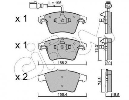 Колодки дискового тормоза CIFAM 822-552-0