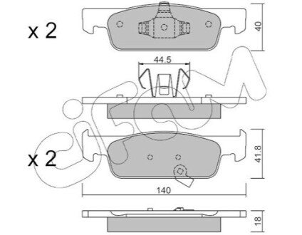 KLOCKI HAMULC. SMART FORTWO 16- PRZУD (OE-4534211100) CIFAM 822-975-2