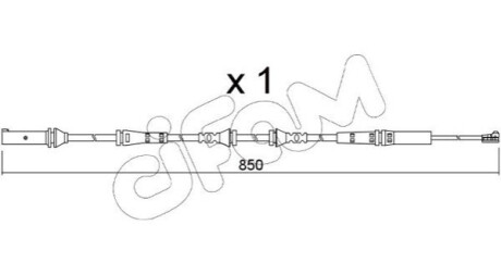 Датчик зносу гальмівних колодок (задніх) BMW 5 (G31)/6 (G32) GT 17- (L=868mm) CIFAM SU366