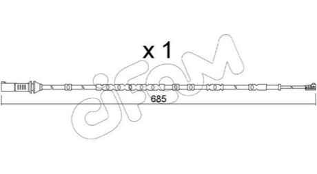 Датчик зносу гальмівних колодок (задніх) BMW i3 (I01) 13- (L=686mm) CIFAM SU370