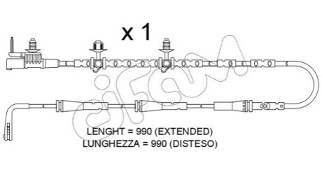Датчик зносу гал. колодок (задн.) I-PACE (X590) 18- CIFAM SU402