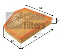 Фильтр воздушный BMW 1 (F20)/2 (F23)/3 (F31)/4 (F36) 2.0/3.0 15- CLEAN FILTERS MA3492