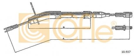 Трос, стояночная тормозная система COFLE 10.937
