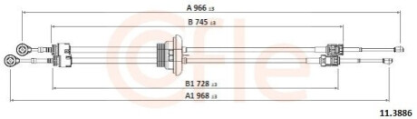 ТРОС ПЕРЕКЛЮЧАННЯ Л+П CITROEN JUMPY BE4R COFLE 11.3886