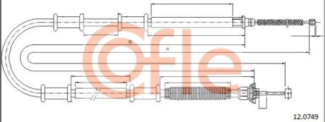 Трос ручника COFLE 12.0749