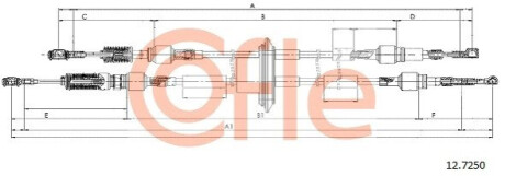 Трос, ступенчатая коробка передач COFLE 127250