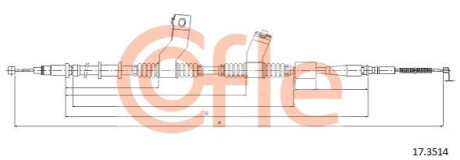 Трос ручного гальма.r. SPARK /P/ COFLE 17.3514