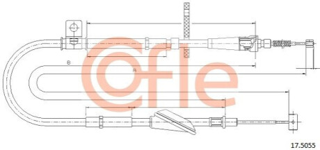 Трос ручного гальма COFLE 175055