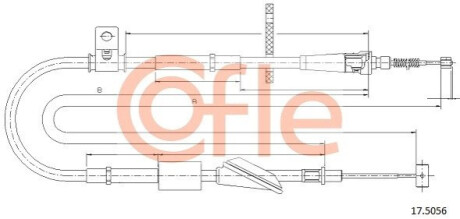 Трос ручного гальма COFLE 175056