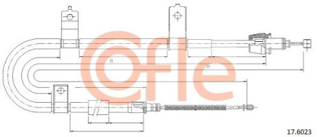 Трос ручного гальма COFLE 176023