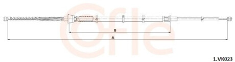 Трос ручних гальм Лів/Прав (1658мм/960мм)(барабан) VW Polo 2013- COFLE 1.VK023