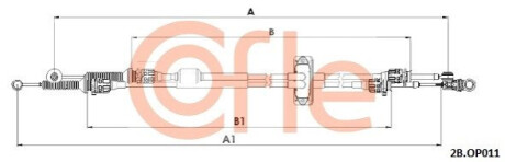 ТРОС ПЕРЕКЛЮЧАННЯ ПЕРЕДАЧ COFLE 2CB.OP011 (фото 1)