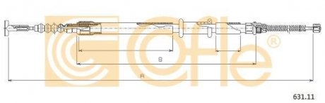 Трос стояночного тормоза COFLE 631.11 (фото 1)