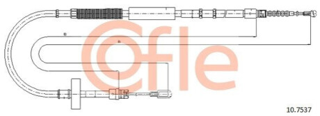 Трос стояночного гальма (Задн/лів) COFLE 92.10.7537
