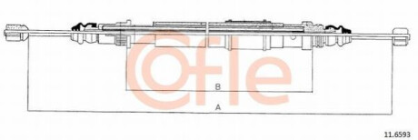 Трос стояночного тормоза COFLE 92.11.6593 (фото 1)