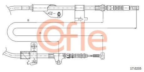 Трос, стояночная тормозная система COFLE 92170235 (фото 1)