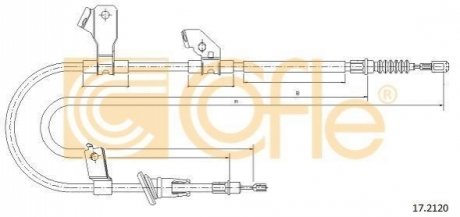 Трос ручника (L) Mitsubishi Colt/Smart Forfour 04-09 COFLE 92172120 (фото 1)