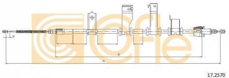 Трос стояночного тормоза COFLE 92.17.2570 (фото 1)