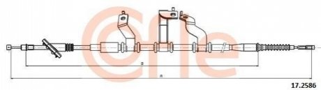 Трос ручника (задній) (R) Hyundai Tucson 2.0/2.0D 04- (1800mm) COFLE 92172586