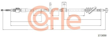 Трос, стояночная тормозная система COFLE 92.17.5050 (фото 1)