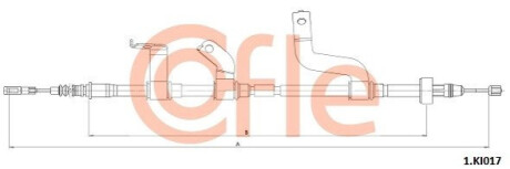 Трос ручника (L) Hyundai Accent IV/Kia Rio III 10- (1673mm) COFLE 921KI017