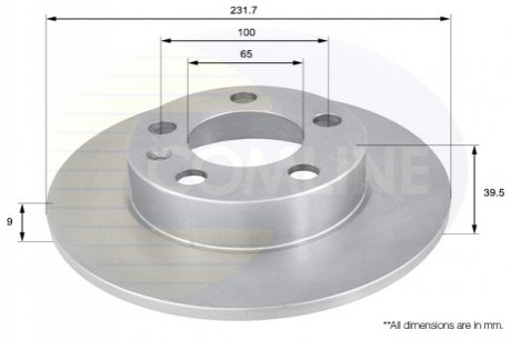 Диск торм seat ibiza v 08- (с покрытием) Comline ADC1414 (фото 1)