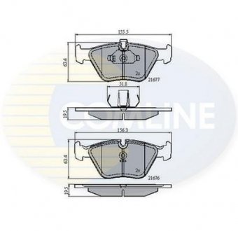 Комплект тормозных колодок, дисковый тормоз Comline CBP01010 (фото 1)