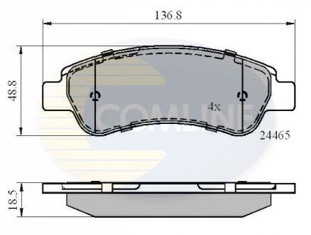 Комплект тормозных колодок, дисковый тормоз Comline CBP01604 (фото 1)