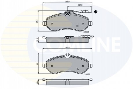 Комплект тормозных колодок, дисковый тормоз Comline CBP11621
