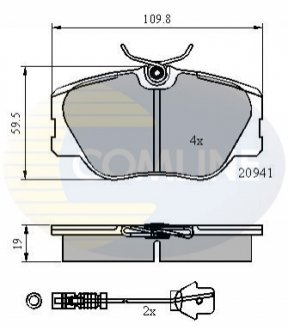 Гальмівні колодки, дискове гальмо (набір) Comline CBP2360