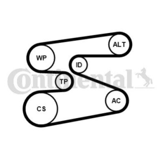 Belt Kit CONTINENTAL / VDO 6PK1698K1 (фото 1)