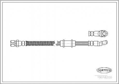 Шланг гальмівний ВАЗ 2121 передній (L=471 мм) (вир-во) CORTECO 19018200