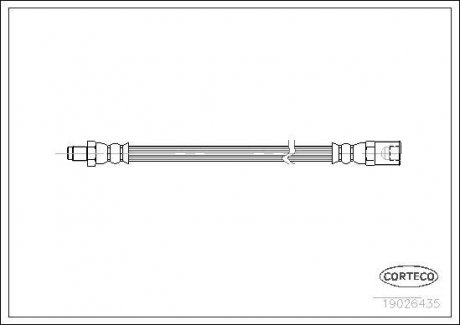 Шланг гальмівний передній, Iveco Daily 06-14 - (500330389) CORTECO 19026435 (фото 1)